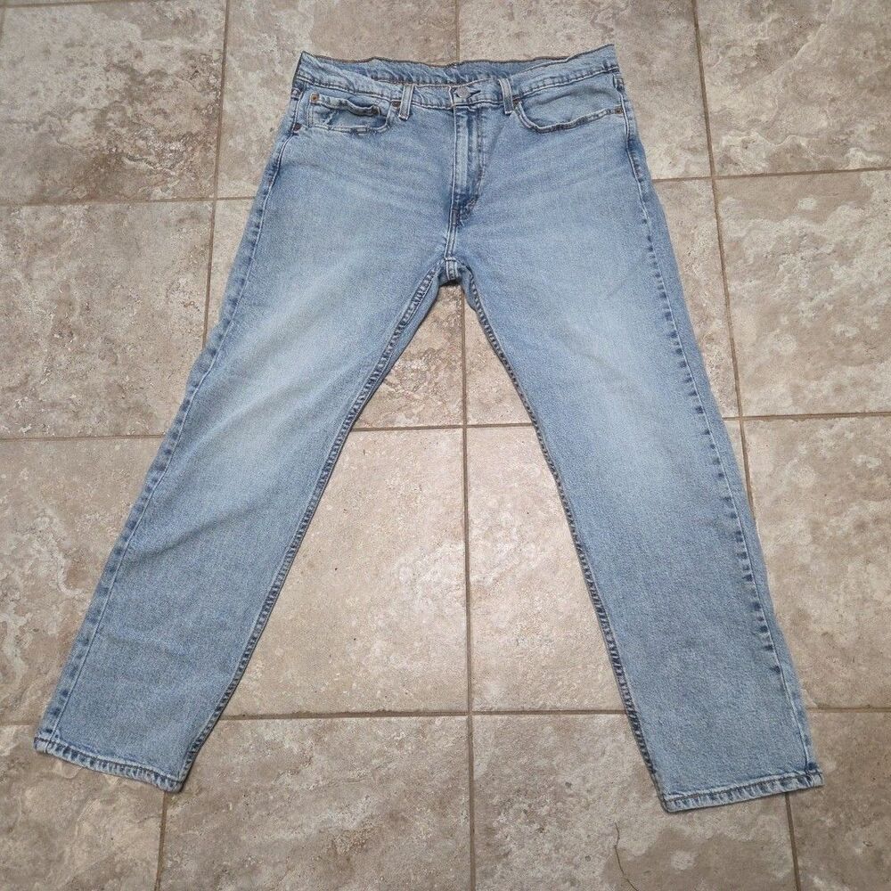 MENS LEVI STRAUSS CO 502 STRAIGHT FIT LT BLUE FLEX DENIM JEANS SZ 36 X 30